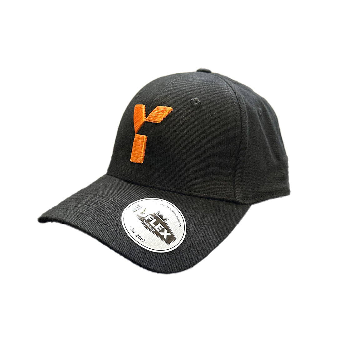Y1 Baseball Cap - Black-Orange
