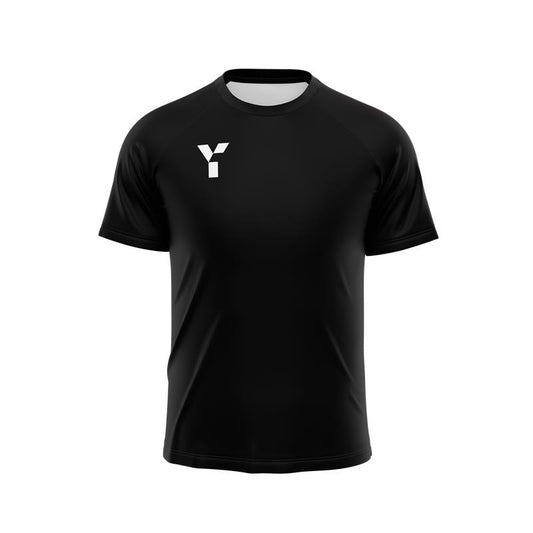 Y1 Mens Training Tee - Black - White Y