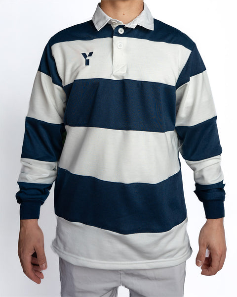 Y1 Striped Retro Cotton Rugby Top Navy/White – Y1 Hockey South Africa